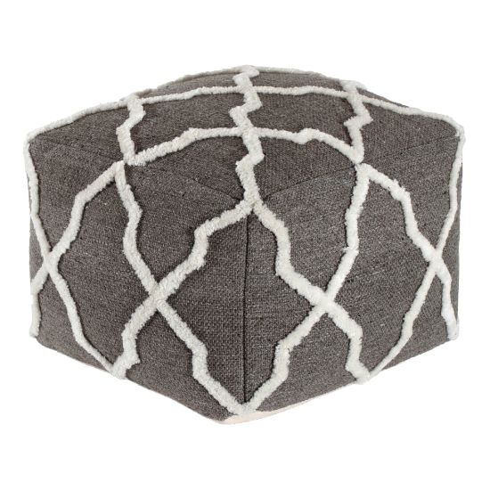 Picture of Anji Mountain Diamond Joe Pouf Ottoman, Gray/Ivory