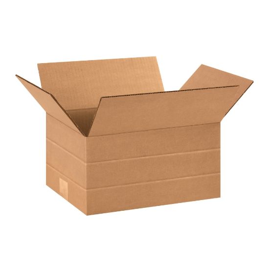 Picture of Partners Brand Multi-Depth Corrugated Boxes, 12in x 9in x 6in, Kraft Pack Of 25