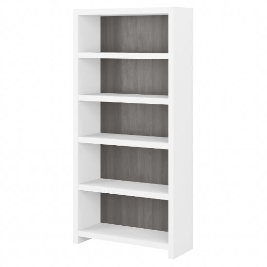 Picture of Bush Business Furniture Echo 66inH 5-Shelf Bookcase, Pure White/Modern Gray, Standard Delivery