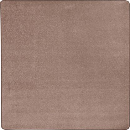 Picture of Joy Carpets Kid Essentials Solid Color Square Area Rug, Endurance, 6ft x 6ft, Taupe