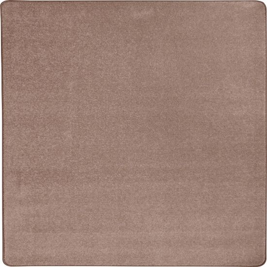 Picture of Joy Carpets Kid Essentials Solid Color Square Area Rug, Endurance, 6ft x 6ft, Taupe