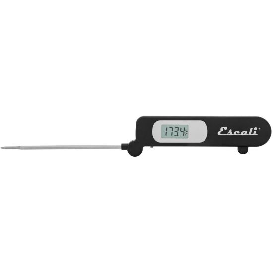 Picture of Escali Folding Digital Thermometer - 49 deg.F (-45 deg.C) to 392 deg.F (200 deg.C) - Alarm, Oven Safe, Easy to Read, Compact, Flexible Probe, Foldable, Portable - For Kitchen, Cooking, Food, Beef, Poultry, Pork, Veal, Ham, Meat