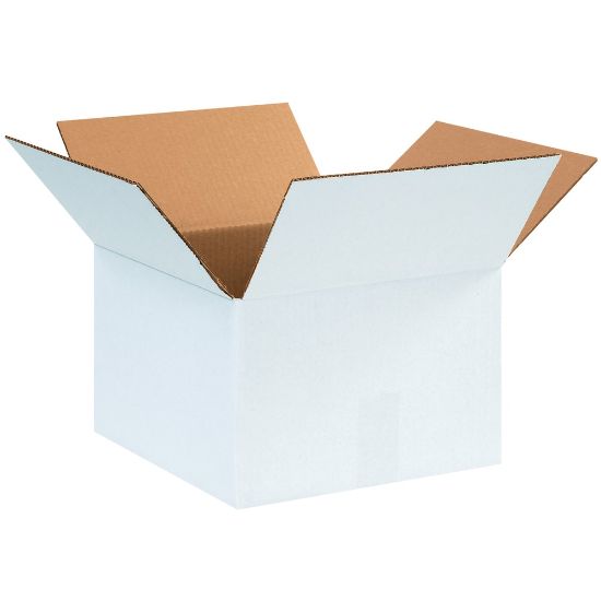 Picture of Partners Brand White Corrugated Boxes, 12in x 12in x 8in, Pack Of 25