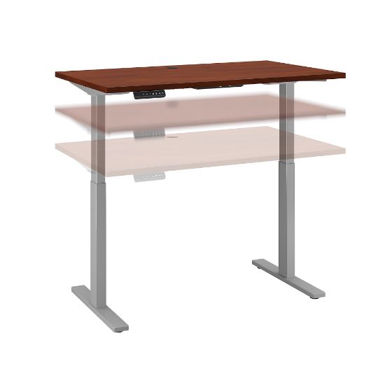 Picture of Bush Business Furniture Move 60 Series Electric 48inW x 24inD Height Adjustable Standing Desk, Hansen Cherry/Cool Gray Metallic, Standard Delivery