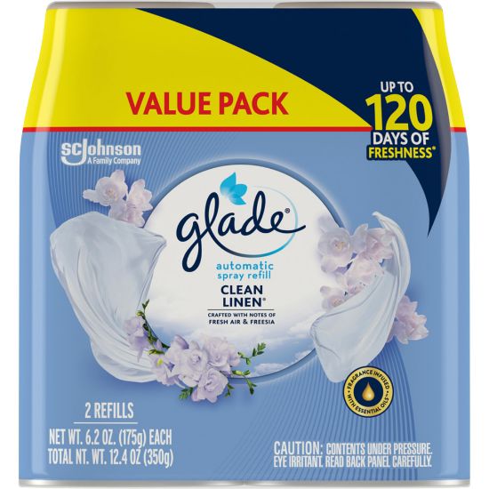 Picture of Glade Automatic Spray Refills, Clean Linen Scent, 12.4 fl oz, Pack Of 2 Refills