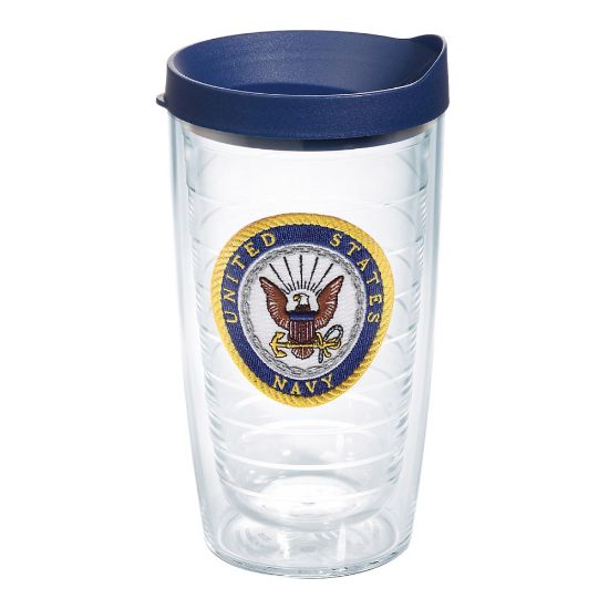 Picture of Tervis Military Tumbler With Lid, US Navy, 16 Oz, Clear