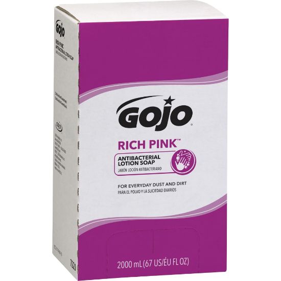 Picture of Gojo Rich Pink Antibacterial Lotion Hand Soap, Floral Scent, 67.63 Oz.