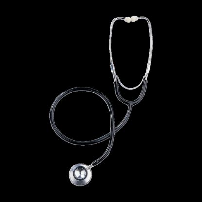 Picture of Medline Dual-Head Stethoscope, 22in Tubing, Black