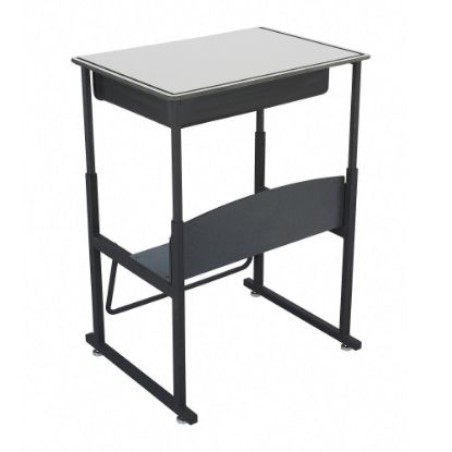 Picture of Safco AlphaBetter Adjustable-Height Stand-Up Desk, with Book Box, 28in x 20in Top, Gray/Black