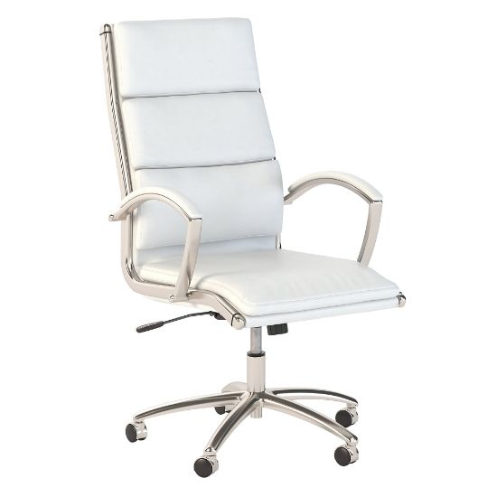 Picture of Bush Business Furniture Modelo Bonded Leather High-Back Office Chair, White, Standard Delivery