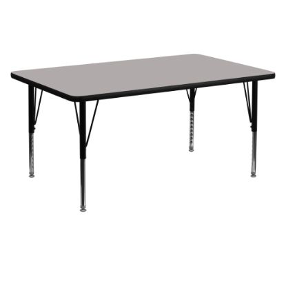 Picture of Flash Furniture 60inW Rectangular HP Laminate Activity Table With Short Height-Adjustable Legs, Gray