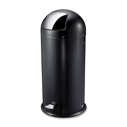 Picture of Genuine Joe 30% Recycled 13.5-Gallon Pedal Receptacle Bin, Black