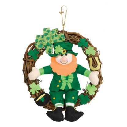 Picture of Amscan 242030 St. Patricks Day Grapevine Wreaths, 20in x 20in x 4in, Green, Pack Of 2 Wreaths