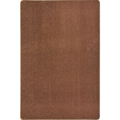 Picture of Joy Carpets Kid Essentials Solid Color Rectangle Area Rug, Endurance, 12ft x 6ft, Brown