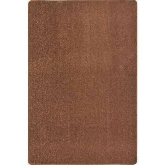 Picture of Joy Carpets Kid Essentials Solid Color Rectangle Area Rug, Endurance, 12ft x 6ft, Brown