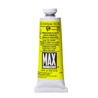 Picture of Grumbacher Max Water Miscible Oil Colors, 1.25 Oz, Cadmium Barium Yellow Pale