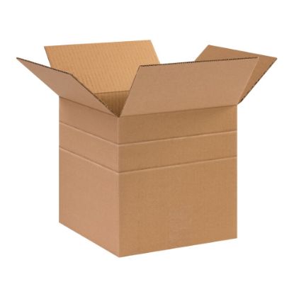 Picture of Partners Brand Multi-Depth Corrugated Boxes, 10in x 10in x 10in, Scored 8in, 6in, Kraft, Pack Of 25