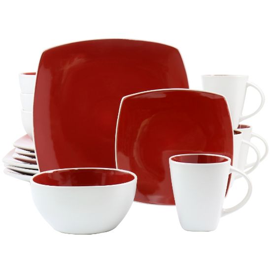 Picture of Gibson Elite Soho Lounge 16-Piece Stoneware Dinnerware Set, Red