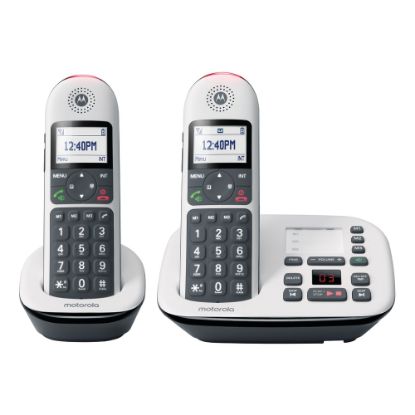 Picture of Motorola CD5012 2-Handset Cordless Expandable Telephone Set With Digital Answering System, White