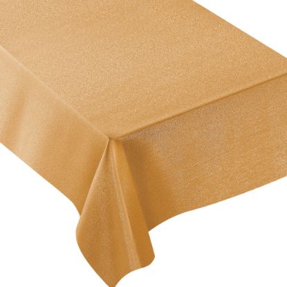 Picture of Amscan Metallic Fabric Table Cover, 60in x 104in, Gold