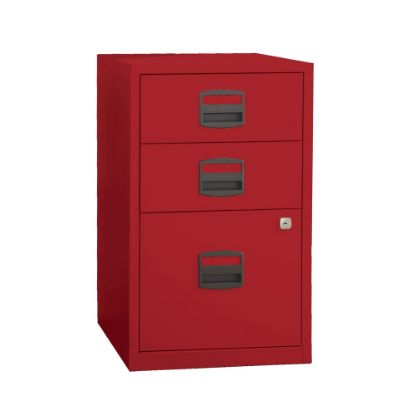 Picture of Bisley 14-13/16inD Vertical 3-Drawer Under-Desk File Cabinet, Red