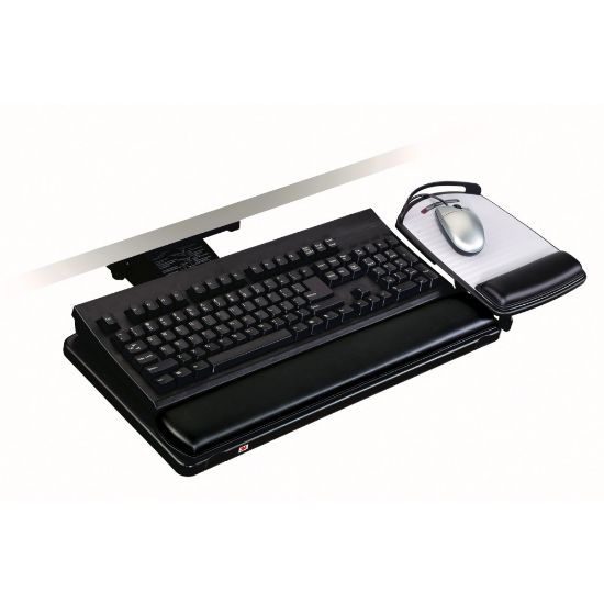 Picture of 3M Underdesk Knob-Adjustable Keyboard Tray, Black, T32809