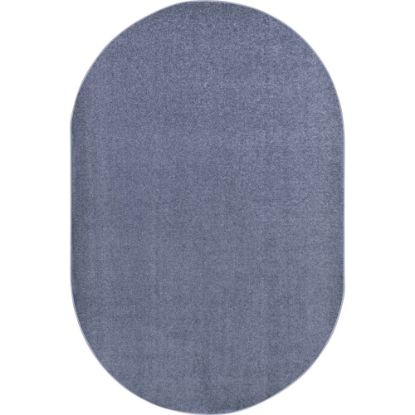 Picture of Joy Carpets Kids Essentials Oval Area Rug, Endurance, 7-1/2ft x 12ft, Glacier Blue