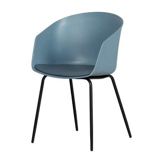 Picture of South Shore Flam Chair With Metal Legs, Steel Blue/Black