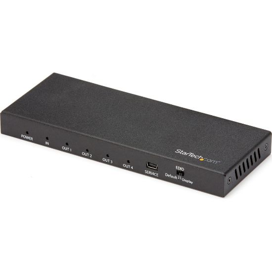 Picture of StarTech.com 4 Port HDMI Splitter - 4K 60Hz - 1x4 Way HDMI 2.0 Splitter - HDR - ST124HD202 - Displays the same image with sound on 4 screens - Splits an HDMI video signal up 4K 60Hz - 4:4:4 chroma; up to 18Gbps (HDMI 2.0b)