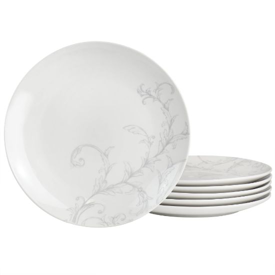 Picture of Martha Stewart Fine Ceramic 6-Piece Decorated Dinner Plates, 10-1/2in, White