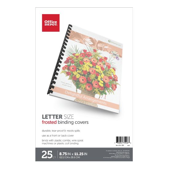 Picture of Office Depot Brand Binding Covers, 8-3/4in x 11-1/4in, Frosted, Pack Of 25