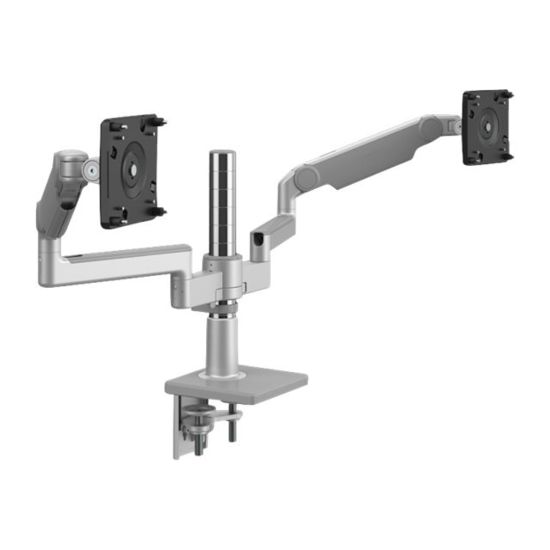 Picture of Humanscale M/FLEX Clamp Mount Kit For 2 LCD Displays, Silver/Gray