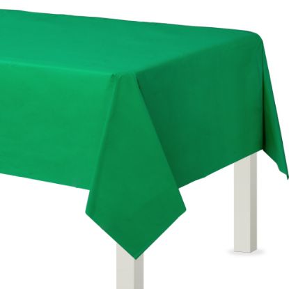 Picture of Amscan Flannel-Backed Vinyl Table Covers, 54in x 108in, Festive Green, Set Of 2 Covers