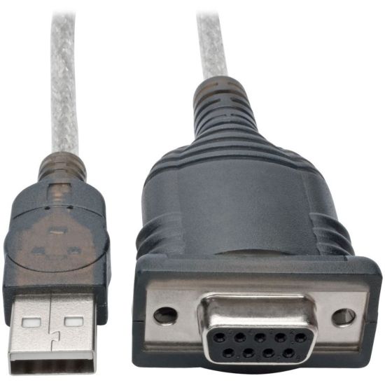 Picture of Tripp Lite USB to Null Modem Serial FTDI Adapter Cable with COM Retention (USB-A to DB9 M/F) 18-in. (45.72 cm)