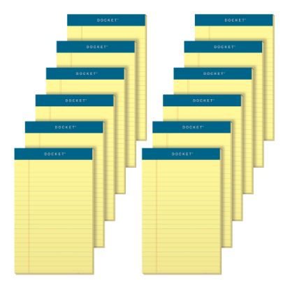 Picture of TOPS Docket Writing Pads, 5in x 8in, Legal Ruled, 50 Sheets, Canary, Pack Of 12 Pads