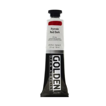 Picture of Golden OPEN Acrylic Paint, 2 Oz Tube, Pyrrole Red Dark