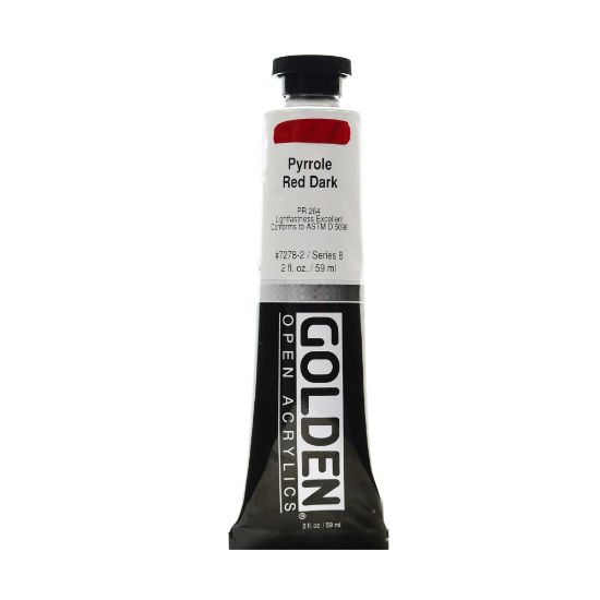 Picture of Golden OPEN Acrylic Paint, 2 Oz Tube, Pyrrole Red Dark