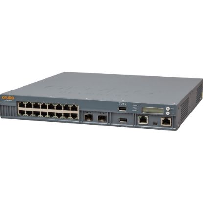 Picture of HPE 7010 Wireless LAN Controller - TAA Compliant - 16 x Network (RJ-45) - Gigabit Ethernet - PoE Ports - Rack-mountable