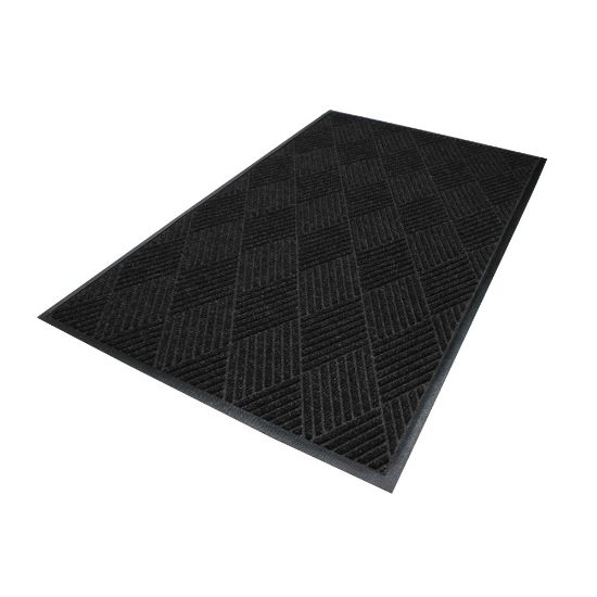 Picture of M+A Matting Waterhog Max Diamond Classic Floor Mat, 4ftH x 6ftW, Black Smoke