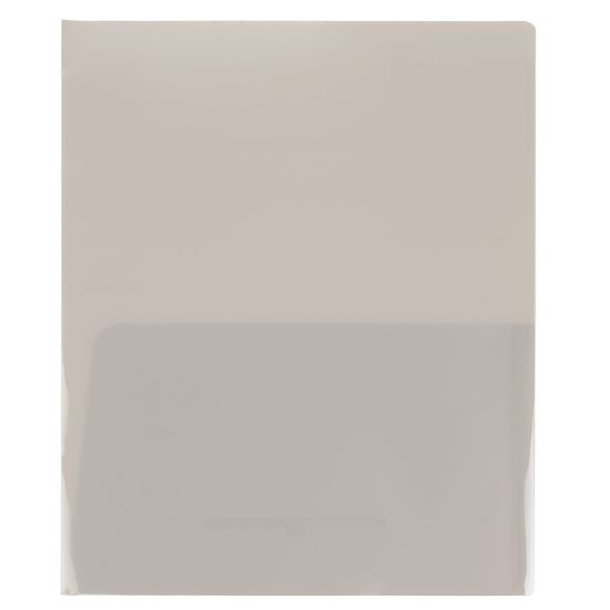 Picture of JAM Paper Regular-Weight 2-Pocket Presentation Folders, 9in x 12in, Smoke, Pack Of 6 Folders