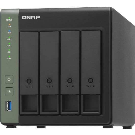 Picture of QNAP Cost-effective Business NAS with Integrated 10GbE SFP+ Port - Annapurna Labs Alpine AL-314 Quad-core 1.70 GHz - 4 x HDD Supported - 0 x HDD Installed - 4 x SSD Supported - 0 x SSD Installed - 4 GB RAM DDR3L SDRAM - Serial ATA/600 Controller