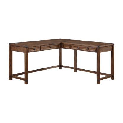 Picture of Office Star Baton Rouge 60inW L-Shaped Computer Desk, Brushed Walnut