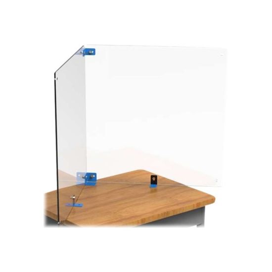 Picture of Copernicus L-shaped - Sneeze guard - desk-mountable - 24.02 in x 24.02 in - clear (pack of 2)