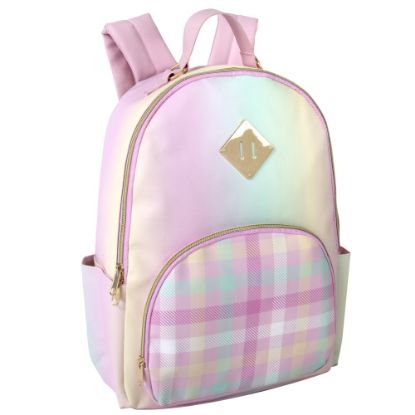 Picture of Trailmaker Emma & Chloe Vegan Leather Backpack, Pink/Plaid