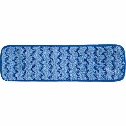 Picture of SKILCRAFT Microfiber Flat Mops - 5.5in Width x 18in Depth - Hook & Loop Backing, Lightweight, Durable, Long Lasting - MicroFiber - Blue - 12 / Box