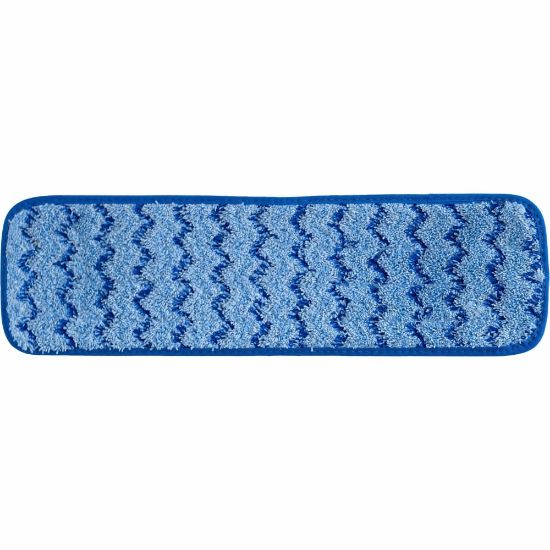 Picture of SKILCRAFT Microfiber Flat Mops - 5.5in Width x 18in Depth - Hook & Loop Backing, Lightweight, Durable, Long Lasting - MicroFiber - Blue - 12 / Box