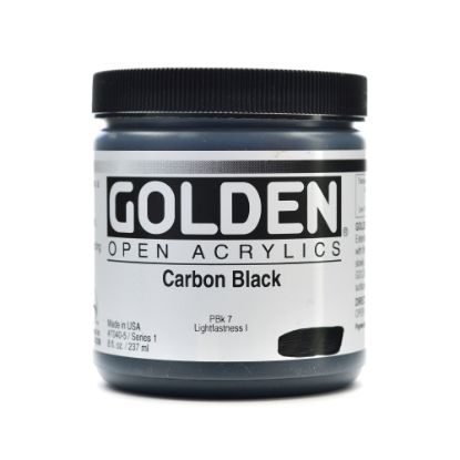 Picture of Golden OPEN Acrylic Paint, 8 Oz Jar, Carbon Black