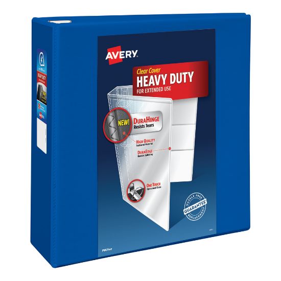 Picture of Avery Heavy-Duty View 3-Ring Binder With Locking One-Touch EZD Rings, 4in D-Rings, 43% Recycled, Pacific Blue