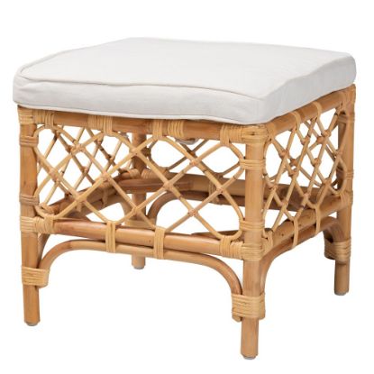 Picture of bali & pari Orchard Rattan Square Ottoman, White/Brown