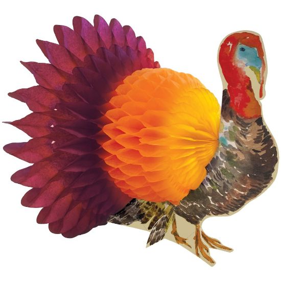 Picture of Amscan Thanksgiving Honeycomb Turkey Centerpiece, 24in x 24in, Multicolor